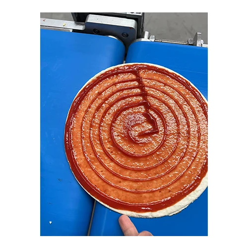FULL AUTOMATIC INDUSTRIAL PIZZA TOPPING MACHINE for SAUCE and CHEESE