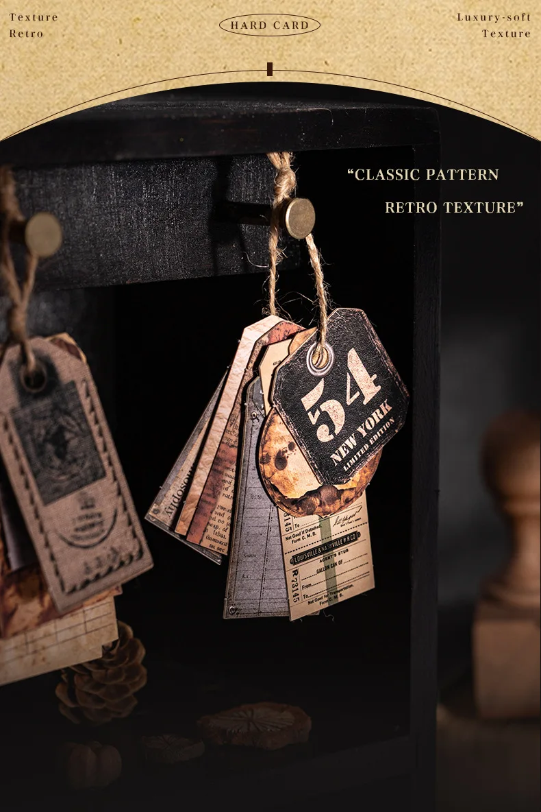 1pack/2pack Label Craft Studio Series Vintage Stickers Hard Card Tag Decoration 6 Designs Scrapbook DIY Creative Materials