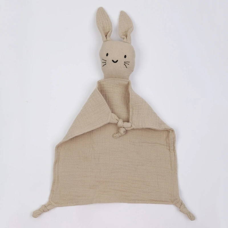 Baby Security Blanket Soothe Appease Towel Soft Cotton Muslin Bib Animal Rabbit for DOLL Teething Comforter Blanket Infants Toy