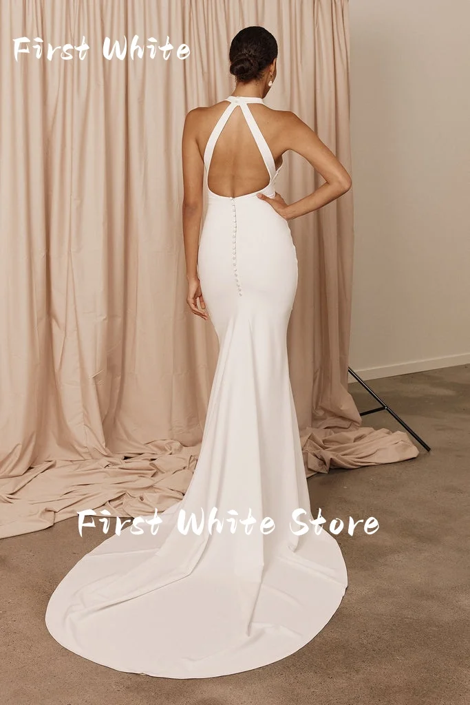 Customize Wedding Dress 2026 Halter Dancing with a Suspended Simple Satin Sleeveless Bridal Gowns Stunning Robe De Mariee Civil