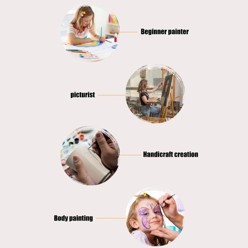 24 Pcs Paint Brushes with Cloth Roll Acrylic Paint Brush Nylon Hair Painting Brushes Artist Brushes for Oil Painting