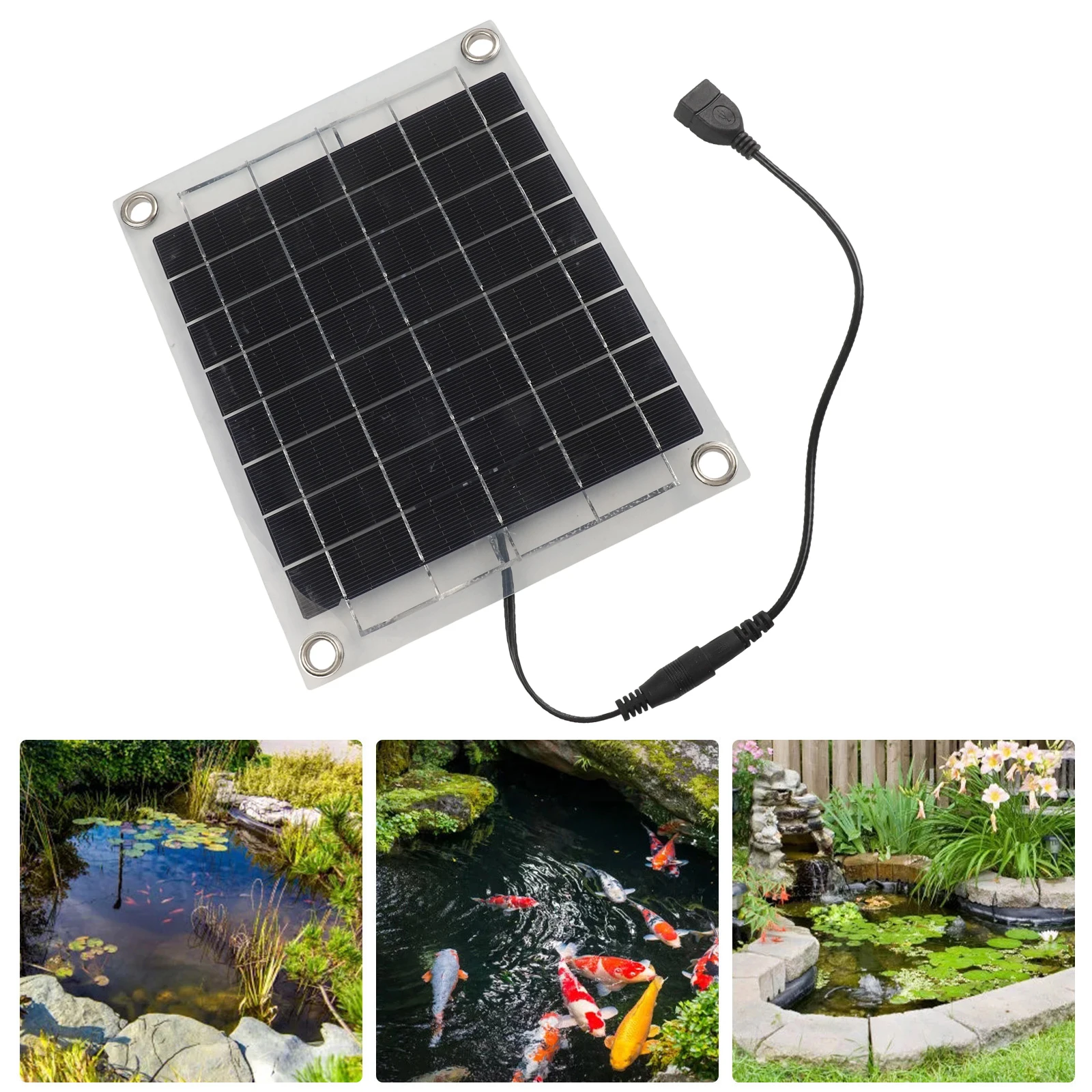 

Efficient Solar Water Feature Outdoor Fountain Solar Panel 21.5*17.5cm Adjustable Water Volume Dry-up Protection