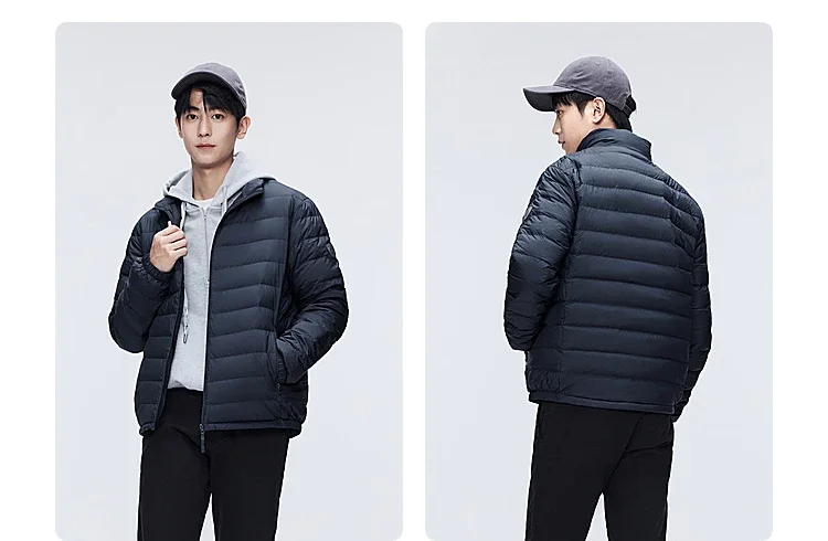 BOSIDENG Lightweight Men's Down Jacket,Water-Resistant Puffer Jacket Winter Coat with Stand Collar for Outdoors Travel 1005