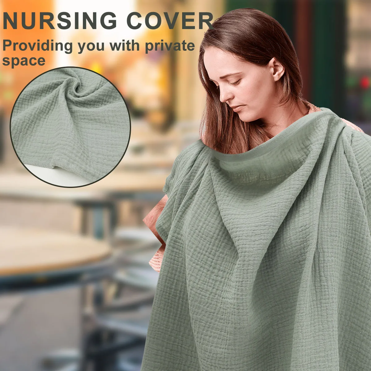 Nursing Cover Cotton Breathable Breastfeeding Cover Outdoor Privacy Mother Nursing Cloth Lightweight Portable Nursing Apron New