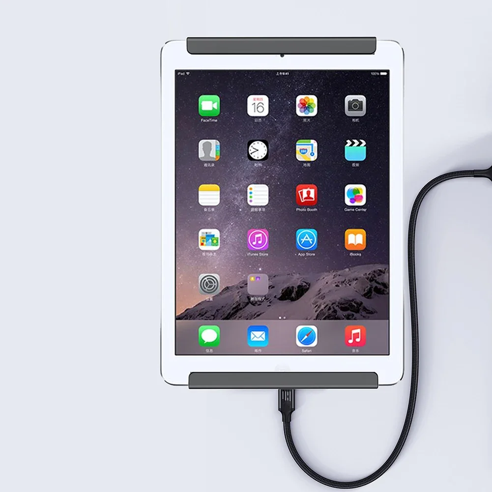 2 Pcs Universal Wall Mounted Tablet Stand Holder Fixed by Adhesive Or Screw for Tablet/Mobile Phone/E-Reader/Remote Control