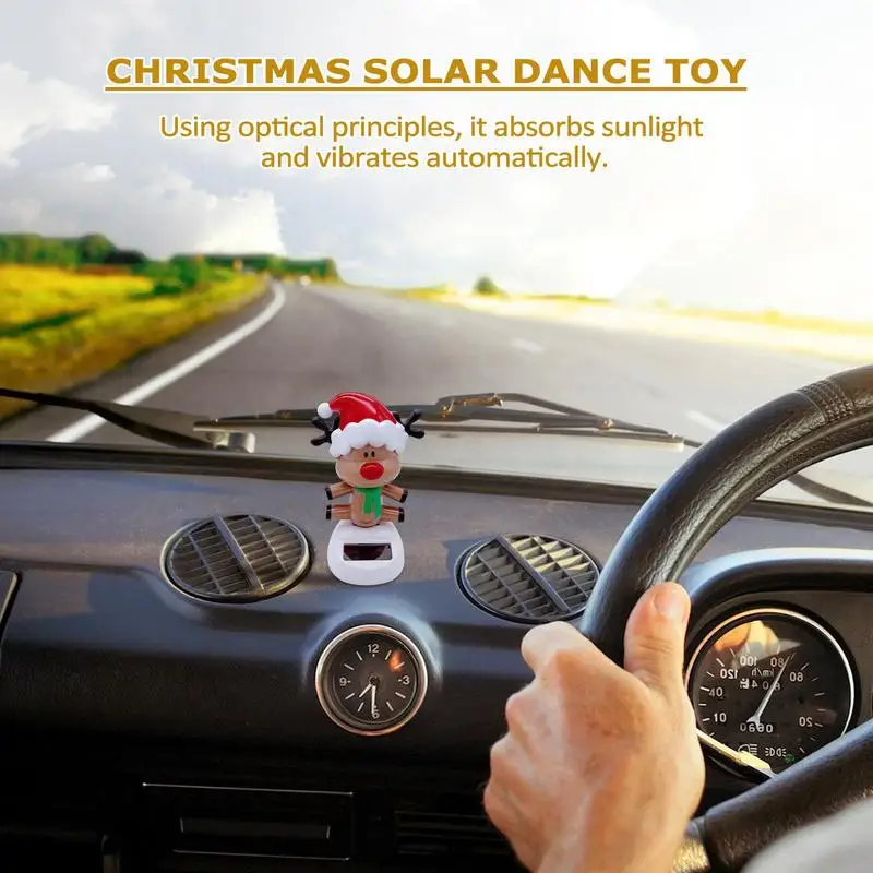 Solar Powered Dancing Santa Claus Swinging Santa To Relieve Driving Fatigue Car Rocking Decoration Absorb Sunlight Gift For