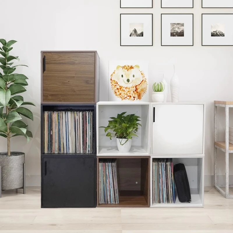 

Japanese-style simple vinyl record storage cabinet LP stacked cabinet Free combination cabinet Vinyl collection box storage rack