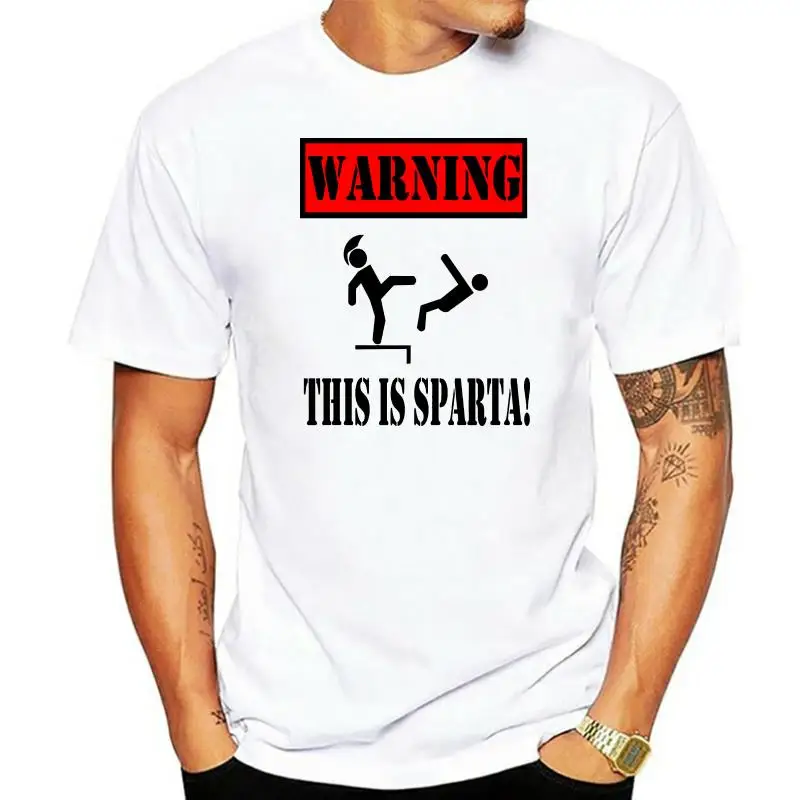 Maglia Warning This Is Sparta E27 300 Film Leonida SinCity Ironic T-shirt Cotone Summer Short Sleeves New Fashion T Shirt