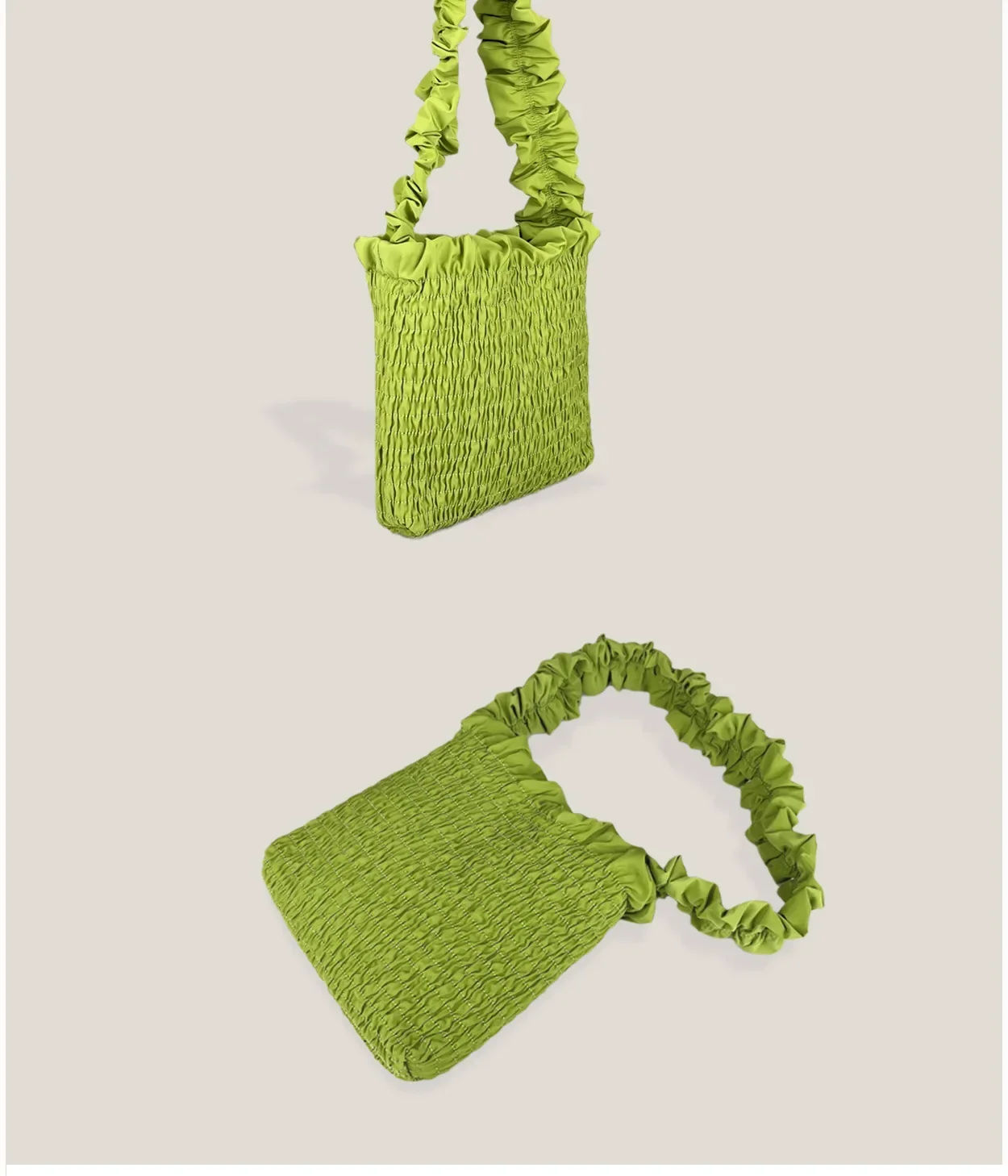 New Fashion Versatile Handbag Shoulder Bag Premium Texture Solid Color Armpit Bag Pleated Portable Niche Bag Bag Woman