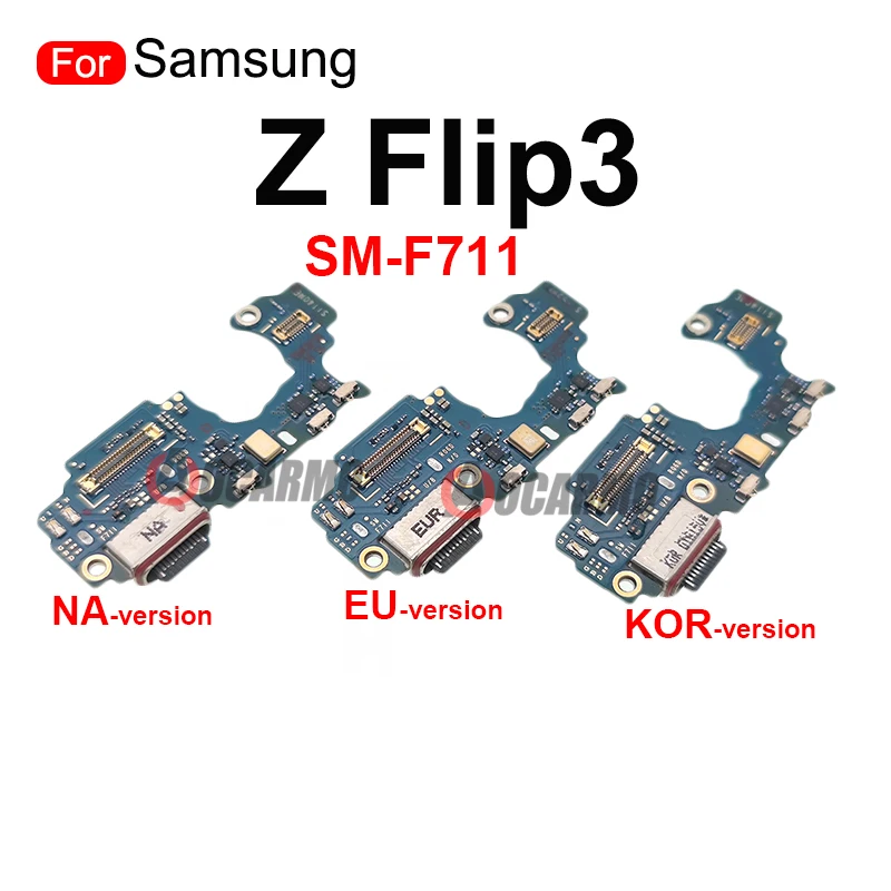 منفذ شحن USB مع ميكروفون ، جزء استبدال كابل مرن ، Samsung Galaxy Z Flip 3 4 Z Flip4 ، SM- F721 ، F711