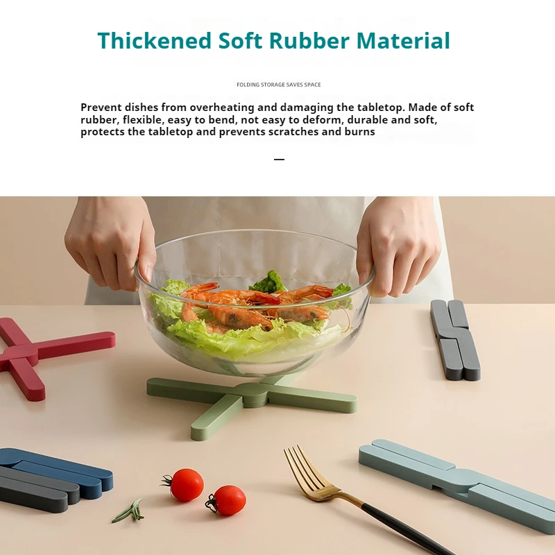 

Silicone X Shaped Heat Resistant Pad Foldable Non-Slip Pot Pan Mat Table Placemat Dish Plate Cross Holder Coaster Kitchen