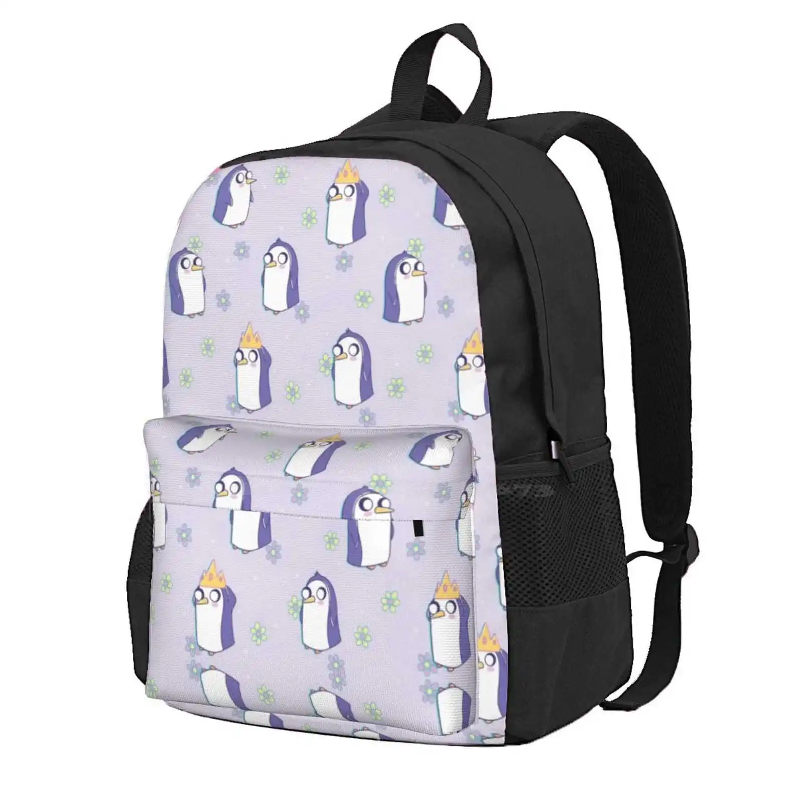 Gunter (Adventure Time) Hot Sale Schoolbag Backpack Fashion Bags Adventure Time Fan Art Finn And Jake Flame Princess Fiona And