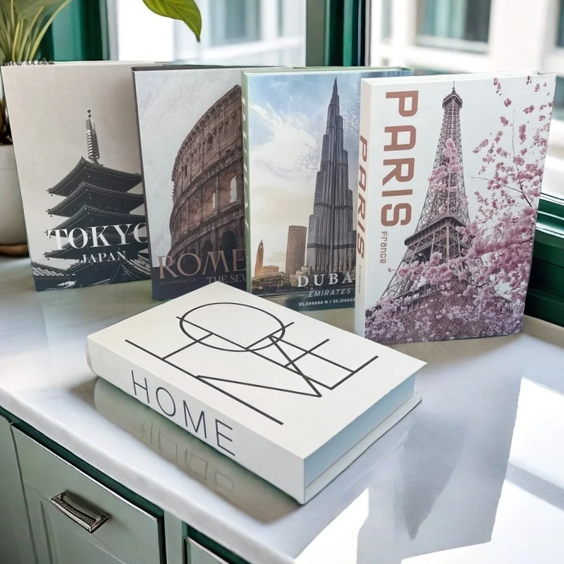 Gothic Interior Decoration Decorative Books Open Luxury Fake Book Storage Box Home Decor Boho Monet Coffee Table Shelf Ornaments