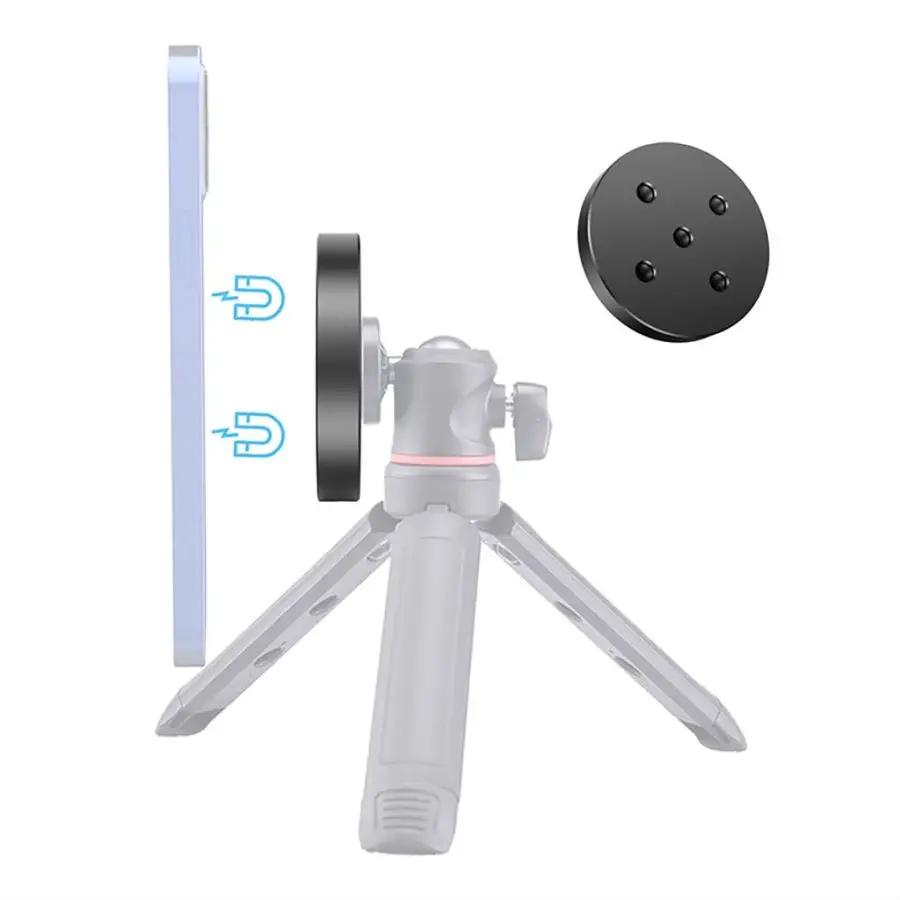 Universeller magnetischer Stativadapter mit 1/4 Schraubenlochhalterung, Handy-Ringhalter für MagSafe für iPhone 15, Handyhalterung – Detail 7
