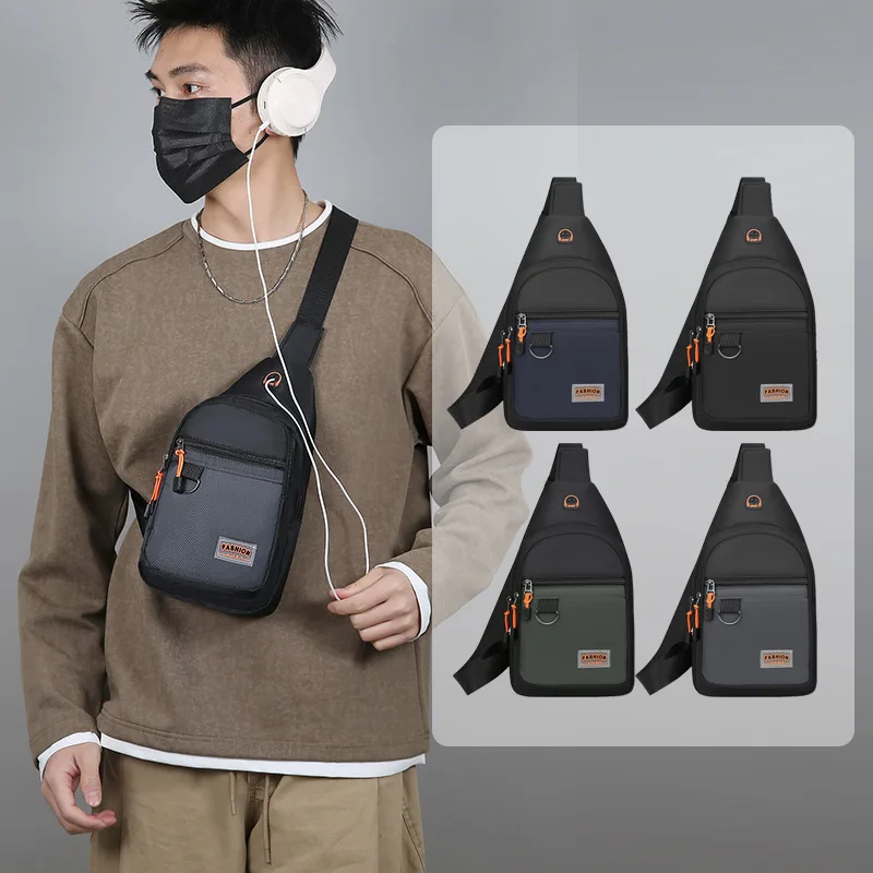 New Versatile Commuter Men's Chest Bag Multifunctional Shoulder Bag Simple Multi-layer Crossbody Bag