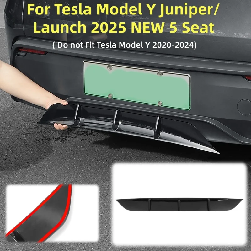 

Refit Spoiler Splitter Plate Modification Auto Parts For Tesla New Model Y Juniper 2025 Car Rear Bumper Diffuser Lip