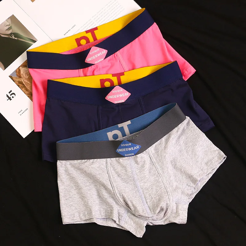 

Men's Underwear Boys Cotton Antibacterial Boxer Shorts Youth Trend Pink Loose Comfortable Breathable Underwear Boxer Shorts