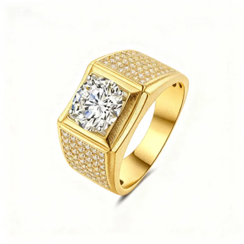 

A luxurious 925 silver ring inlaid with a VVS 3-carat moissanite, plated with 18K (white gold/yellow gold/rose gold), suitable f