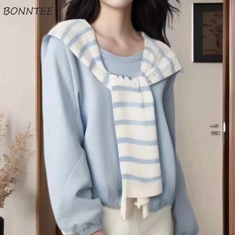 

Long Sleeve Pullovers Women Patchwork O-neck Classic Knitted Sweaters Autumn Winter Корейская Мода All-match Striped Ulzzang