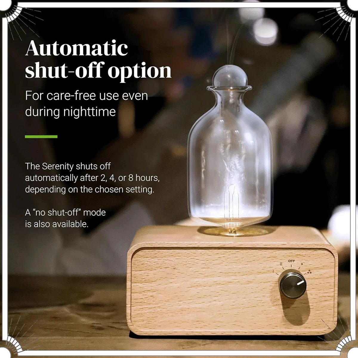 Battery Operated Essential Oil Diffuser Aromatherapy Air Aroma Wood And Glass Design for Home Office Decor