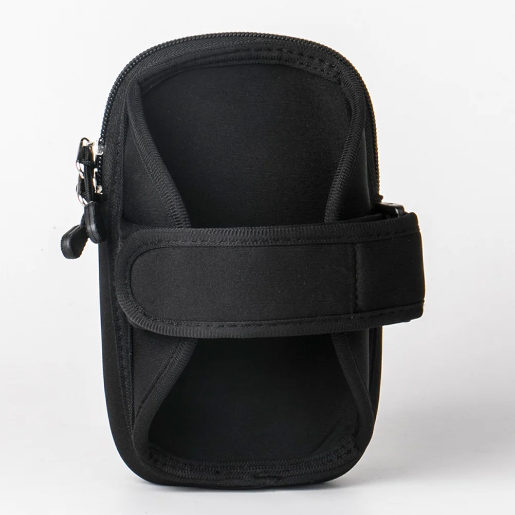 

Unisex Sports Armband Black Large Adjustable Breathable Waterproof Neoprene Phone Money Keys Holder for Jogging Running Cycling