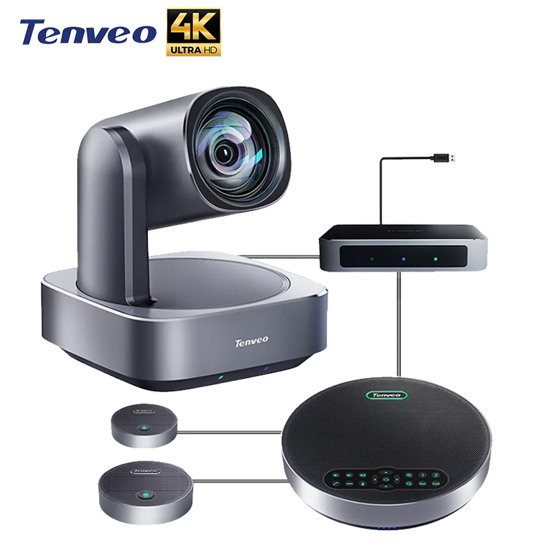 Tenveo Conference Kit 4K 12X Optical Zoom PTZ Camera Audio Conference Speakerphone Video Conference Camera System