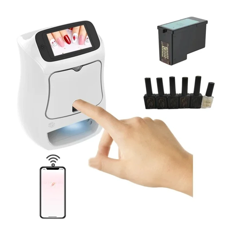 Por Nail Printer Finger DIY Automatic Printing Art Plotter 3D Digital Art Den Fingernail Salon with Printer