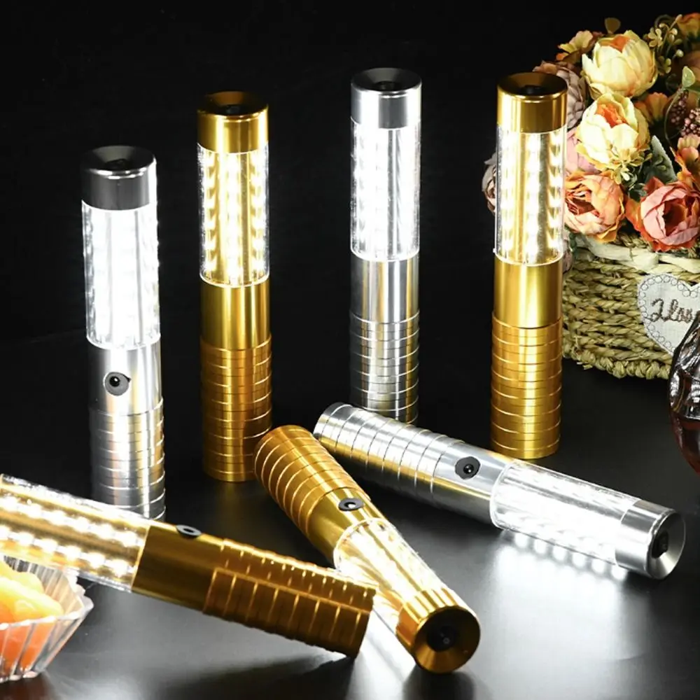 Rechargeable Handheld Strobe Lights Light Flash Colorful Champagne Bottle Sparklers Gold Silver Flash Strobe Stick Nightclub