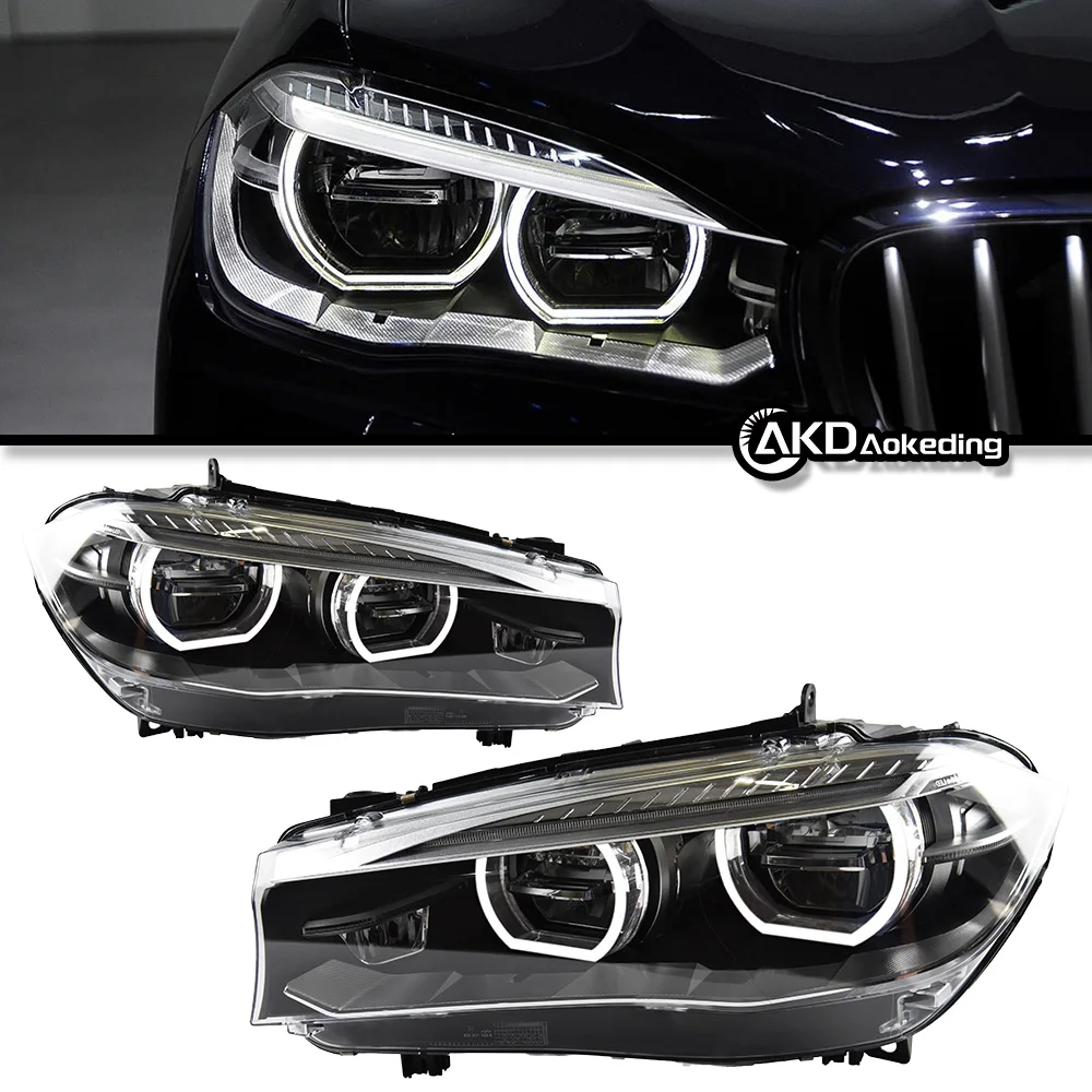 Car Front Headlight  For F15 X5 F16 X6 2014-2019 HeadLamp Styling Dynamic Turn Signal Lens Automotive Accessories Assembly 2PCS