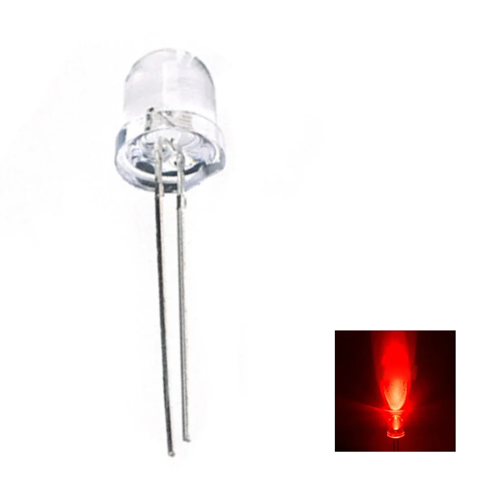 50PCS 8mm LED Dioden Kit Transparent Licht Emittierende Diode Weiß/Gelb/Grün/Rot/Blau birne Lampen, für Wissenschaft Projekt Experiment