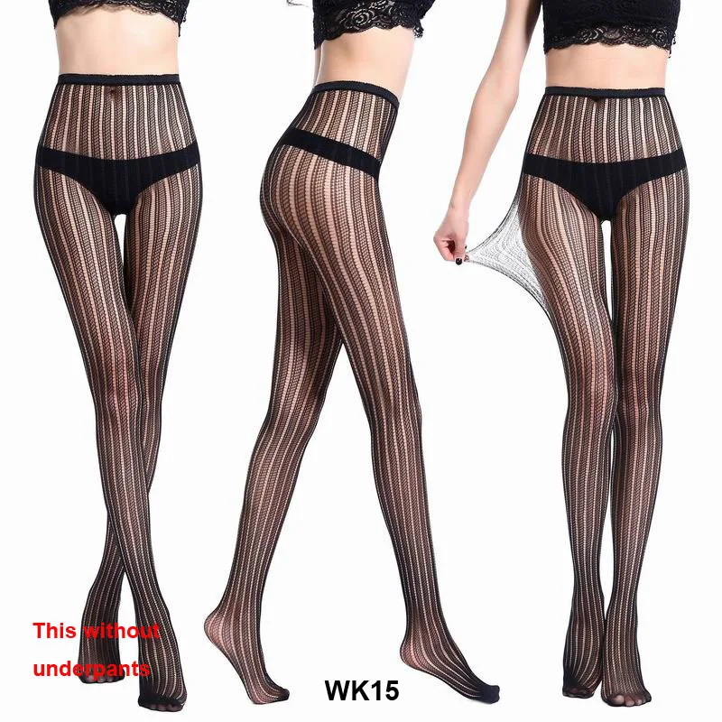 Black Lady Perspective Pantyhose Stockings Women Sexy Elastic Jacquard Weave Pantyhose For Lovers