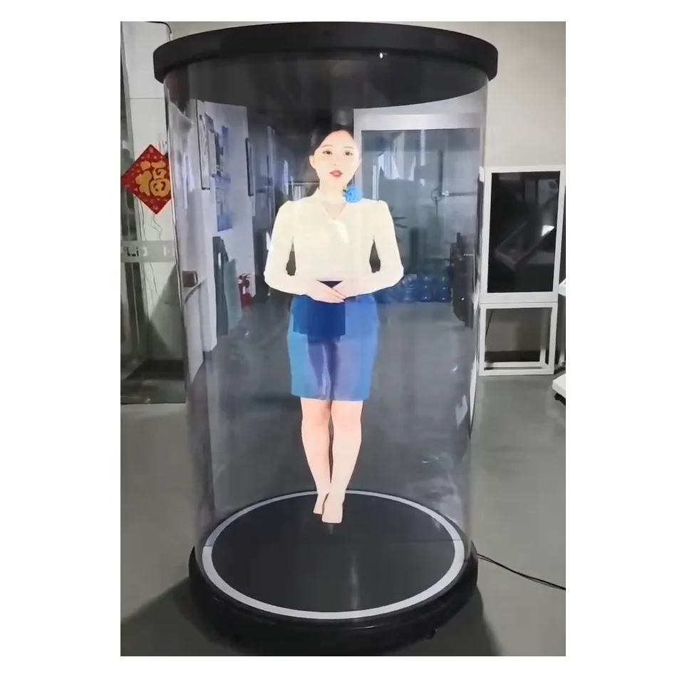 SMX 75inch Human Size Digital Display Naked Eye 3d Holographic Cylinder For Museum Exhibition