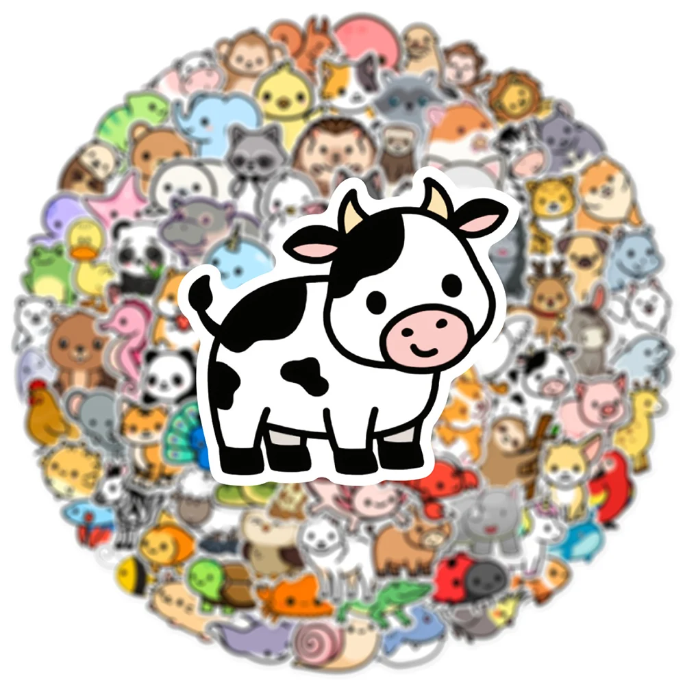 10/30/50/100pcs Mix Kawaii Cartoon Animals Graffiti Stickers Decorative Phone Laptops Notebook Waterproof Cute DIY Sticker Gifts