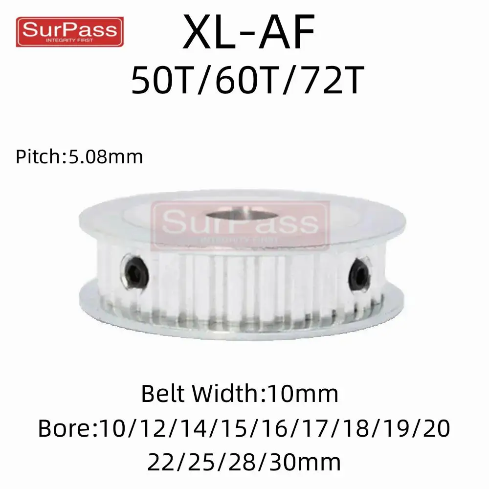 AF Type 50T/60T/72Teeth XL Timing Pulley Bore 10/12/14/15/16/17/18/19/20-28/30mm for 10mm Width Belt Used In Linear Pulley