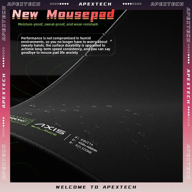 AXIS GRAVIS Transparent Silicone Gaming Mouse Pad Anti-Sweat Moisture Resistant Mirror Surface Desk MatValorant CS2 FPS Esports