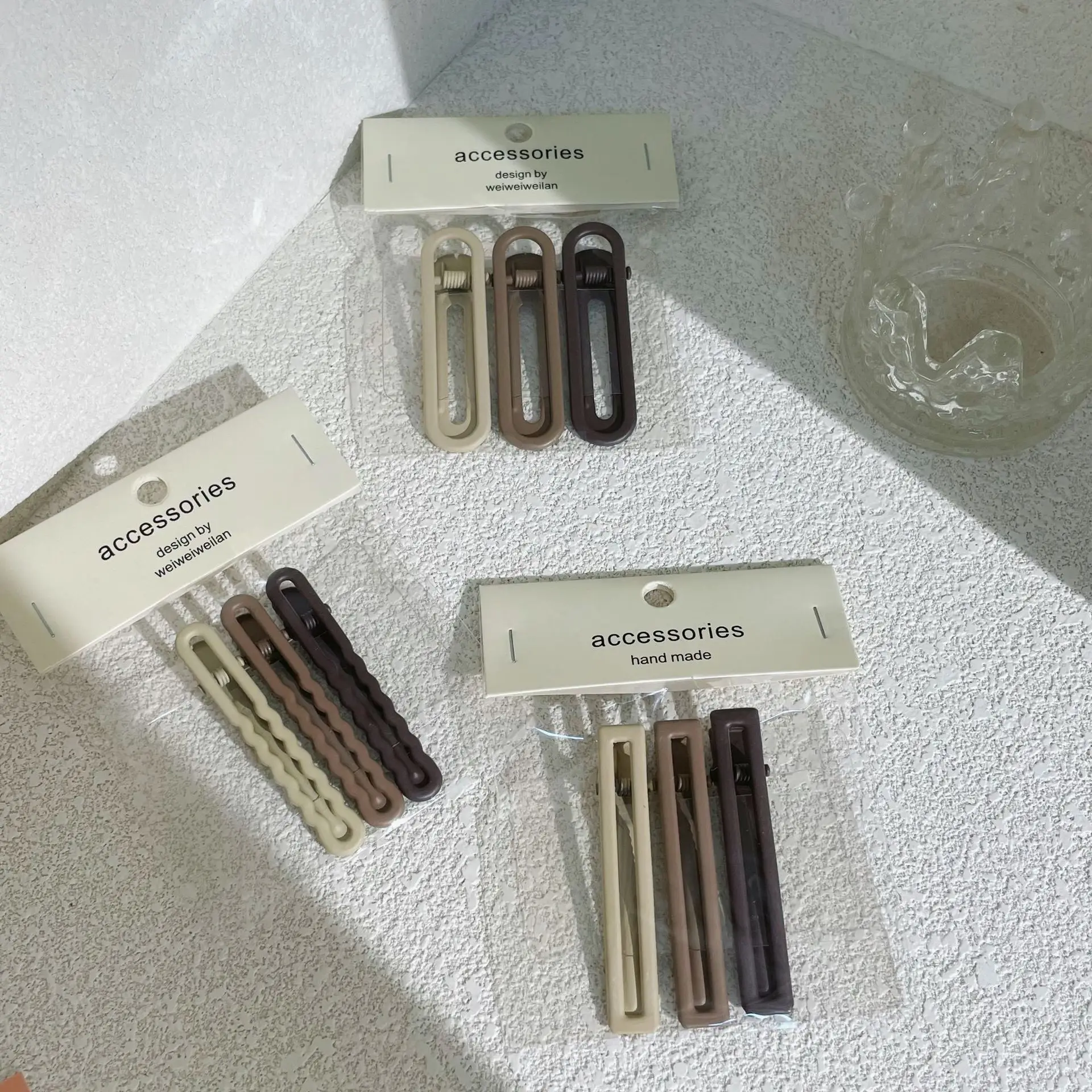 

Знаменитые в Интернете заколки для волос, набор из 3 предметов, коричневые заколки с геометрическим крестом, не опускающиеся зажимы