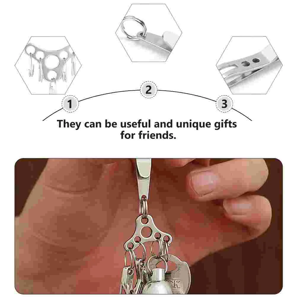 2pcs Suspension Clips Outdoor Keychains Fashion Hanging Bag Pendants (Silver) Hanging Buckle Key Holder