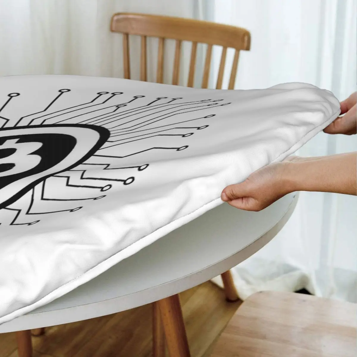 Bitcoin BTC Crypto Currency Waterproof Round Tablecloth Oilproof Table Cloth for Kitchen Events Dining Table Cover