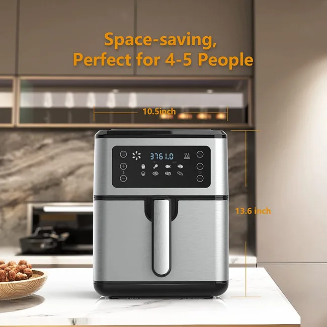 Freidora de aire digital de 5,5 l, freidora de aire para pantalla táctil digital para aparatos de cocina casera