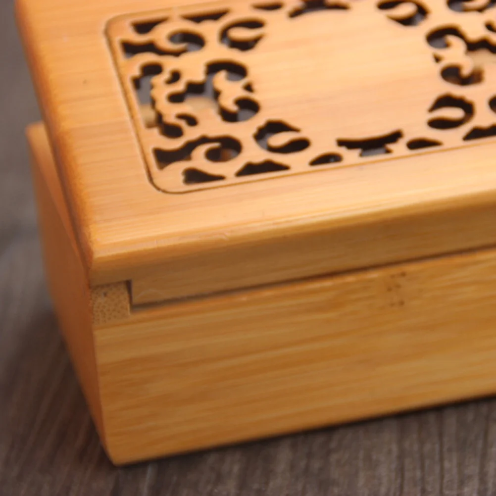 

1Pcs Name Storage Box Bamboo Business Case Hollow Design Space-Saving Business Cards Holder for Office Events Storage Box