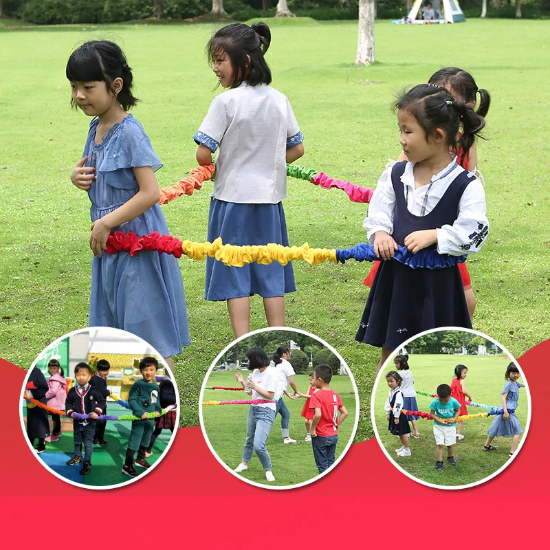 Giochi all\'aperto Team Building sviluppa giocattoli di intrattenimento sportivo bambini elasticità corda cerchio corsa Push per bambini corda