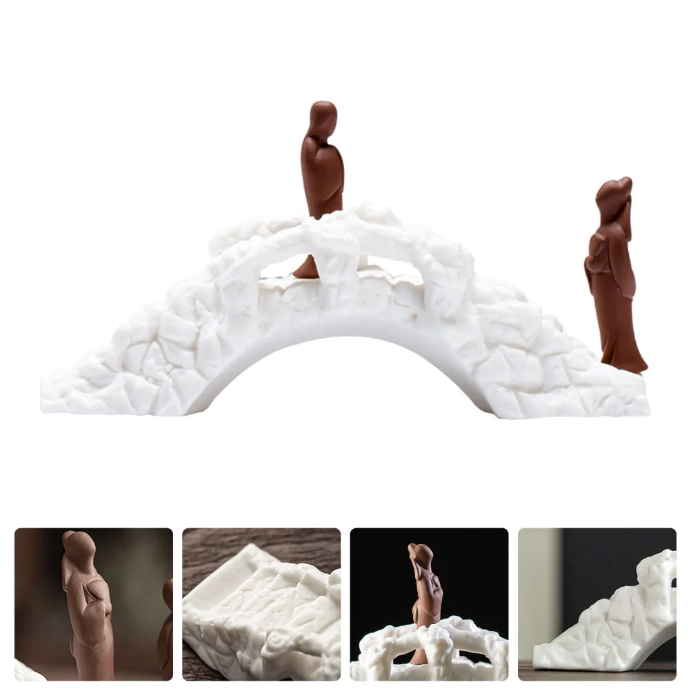 

1Pcs Arch Bridge Adornment Ceramic Craft Retro Style Fish Tank Decor Microlandscape Ornament for Home Office Bonsai