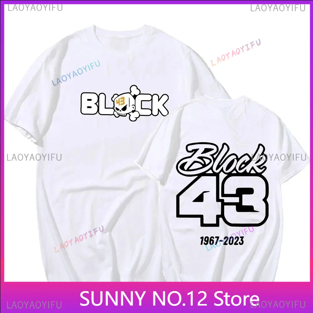 Block 43 T Shirt Fashion Men Harajuku Graphic Popular Letter Print Famous T-shirts Aesthetic Gothic Casual T-shirt Tops