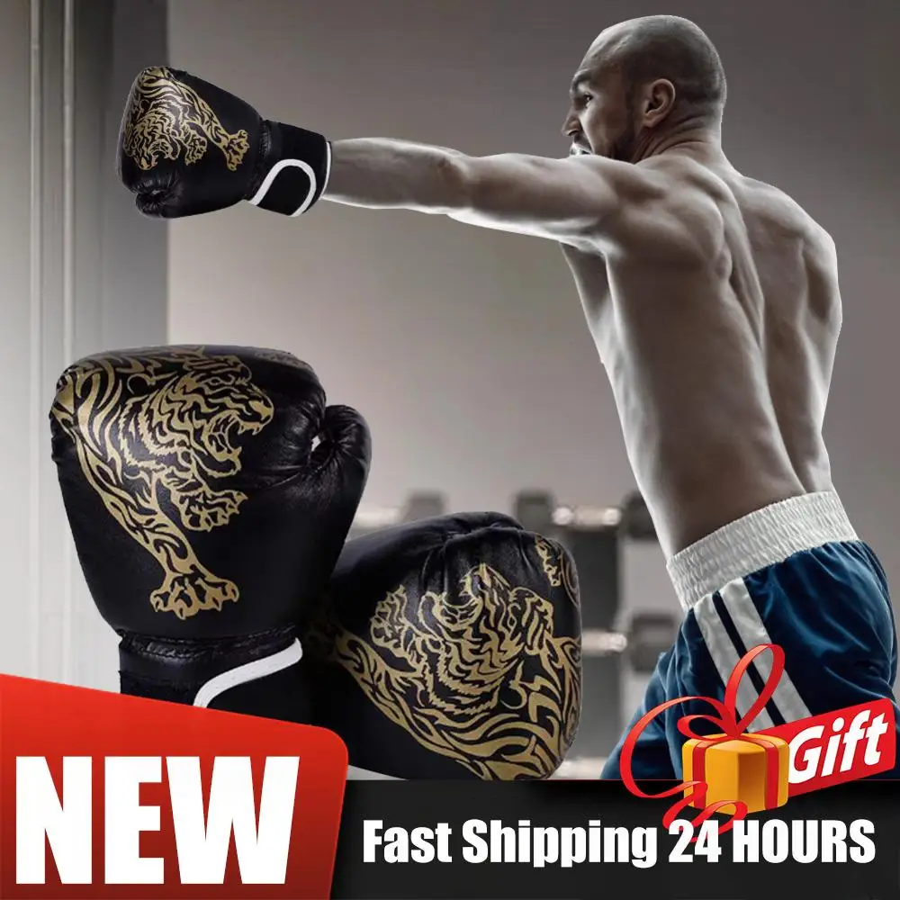 

1 пара боевых перчаток из искусственной кожи, детские боксерские тренировочные перчатки для кикбоксинга, женские/мужские боксерские перчатки, удобные боксерские перчатки