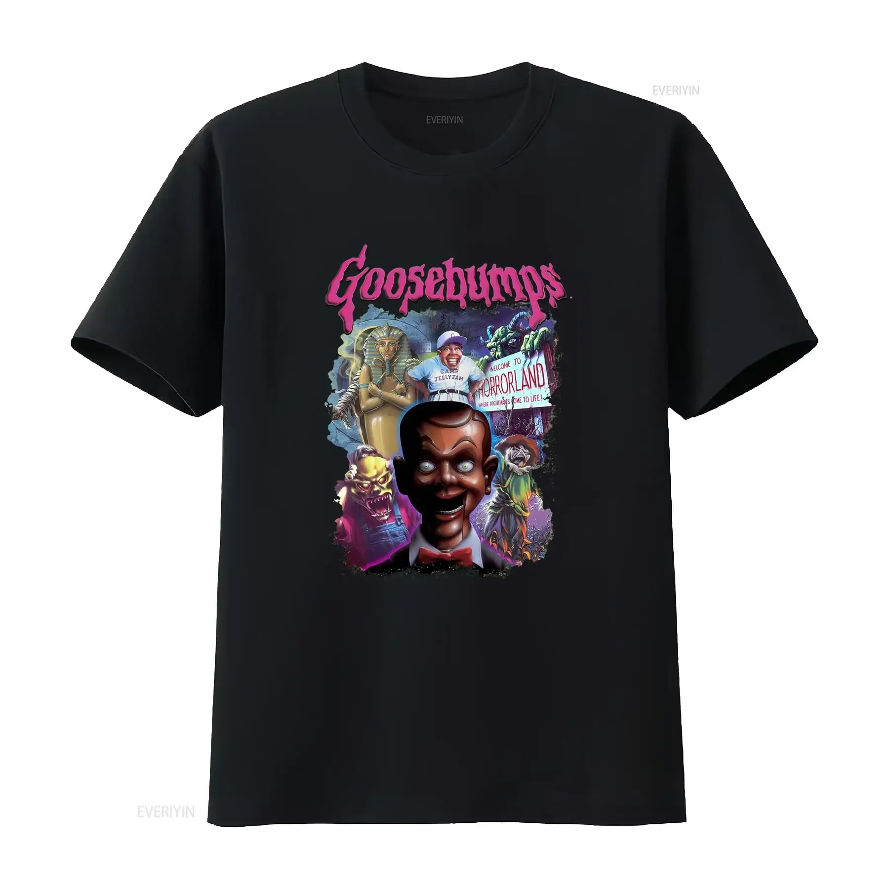 Goosebumps Horror Fun T Shirt Mens Size Extra Large Black Books Nightmare S 5XL vintage Washed Slightly graphic Versatile
