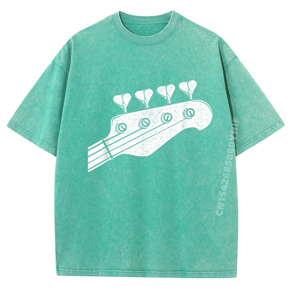 Tuning Head Bass Guitar Guitarist Men T-shirt Funny Graphic Tees Retro Washed Comfortable Tops Tees Printed Tshirts