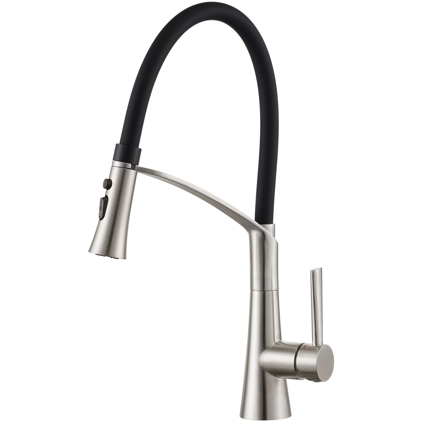 Multi Functions Polished Chrome Black Single Handle Kitchen Tap Upc Pull Down Kitchen Faucet With Brush