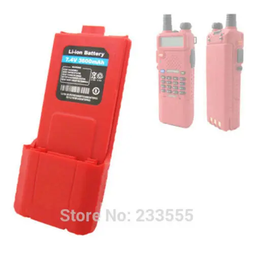 Bateria Li-ion para Walkie Talkie, Vermelho, Dupla Capacidade, Walkie Talkie, Novo, UV-5R, 7.4V, 3800mAh