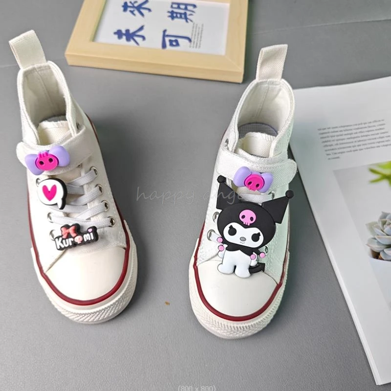 Lovely Kuromi Melody Children Board Shoes Boys Girls Casual Sports Shoes Non-slip Breathable Outdoor Kids Canvas Toddler Sneaker