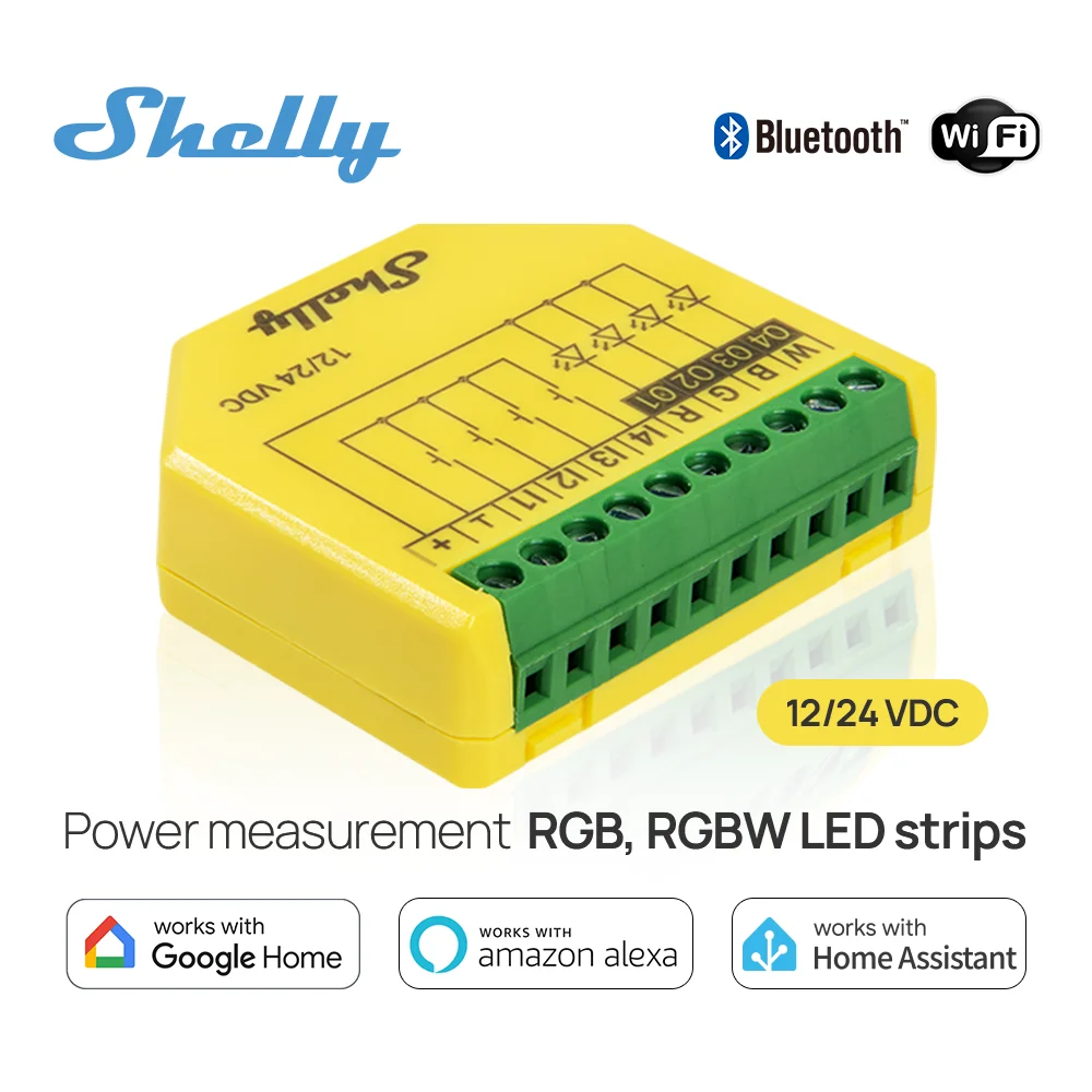 

Светодиодные ленты контроллера RGBW PM с Wi-Fi Shelly Plus RGBW PM и поддержкой функций измерения мощности создание идеальной атмосферы